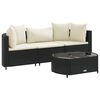 vidaXL Salon de jardin 4 pcs avec coussins noir r&eacute;sine tress&eacute;e