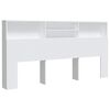 vidaXL Armoire de t&ecirc;te de lit Blanc 200x19x103,5 cm