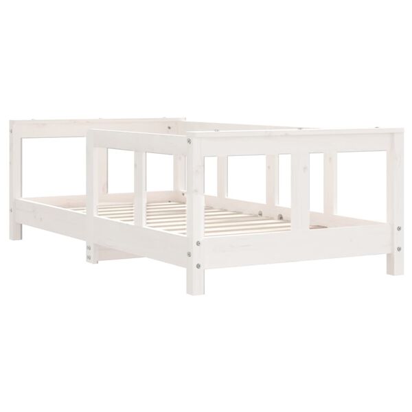 vidaXL Cadre de lit pour enfant blanc 70x140 cm bois de pin massif
