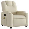 vidaXL Fauteuil de massage inclinable cr&egrave;me similicuir