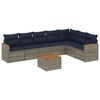 vidaXL Ensemble de canap&eacute; de jardin 8 pcs avec coussins gris r&eacute;sine tress&eacute;e