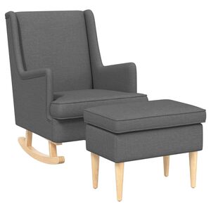 vidaXL Fauteuil avec pouf 2 pc Gris fonc&eacute; Tissu