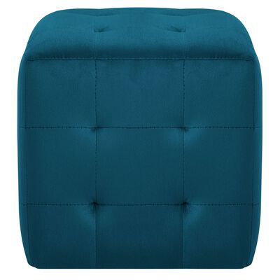 vidaXL 2 pcs Tables de chevet Bleu 30x30x30 cm Tissu velours