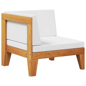 vidaXL Canap&eacute; d'angle sectionnel et coussins blanc cr&egrave;me Bois d'acacia