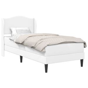 vidaXL Cadre de lit avec t&ecirc;te de lit Blanc 90 x 200 cm Simili cuir