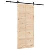 vidaXL Porte coulissante Marron 100 x 208 cm Bois de pin massif