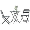 vidaXL Ensemble bistro de jardin 3 pcs Anthracite Acier
