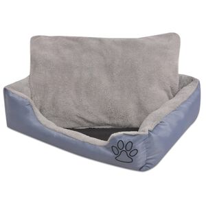 vidaXL Lit pour chiens avec coussin rembourr&eacute; Taille S Gris