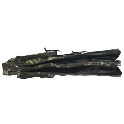 vidaXL Sac de canne à pêche vert camouflage 160 cm tissu oxford