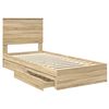 vidaXL Lit de Rangement Ch&ecirc;ne Sonoma 90 x 190 cm Bois d'ing&eacute;nierie
