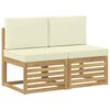 vidaXL 2 Pi&egrave;ce Sofa de milieu ext&eacute;rieur Bois d'Acacia Massif Blanc