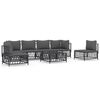 vidaXL Salon de jardin 7 pcs avec coussins anthracite acier