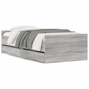vidaXL Cadre de lit sans matelas sonoma gris 75x190 cm