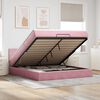 vidaXL Lit ottoman avec matelas et LED Rose 180x200 cm velours