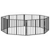 vidaXL Porte pour chien 8 pcs Noir 80 x 60 cm Acier galvanis&eacute;
