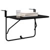 vidaXL Table Suspendue de Balcon Noir 60 x 39 x 65 cm Acier