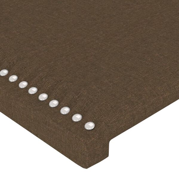 vidaXL T&ecirc;te de lit Marron fonc&eacute; 144 x 5 x 118/128 cm Tissu