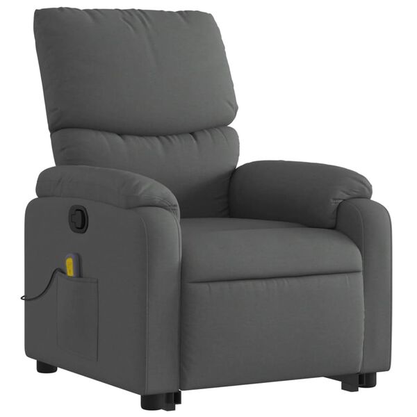 vidaXL Fauteuil de massage inclinable Gris fonc&eacute; Tissu
