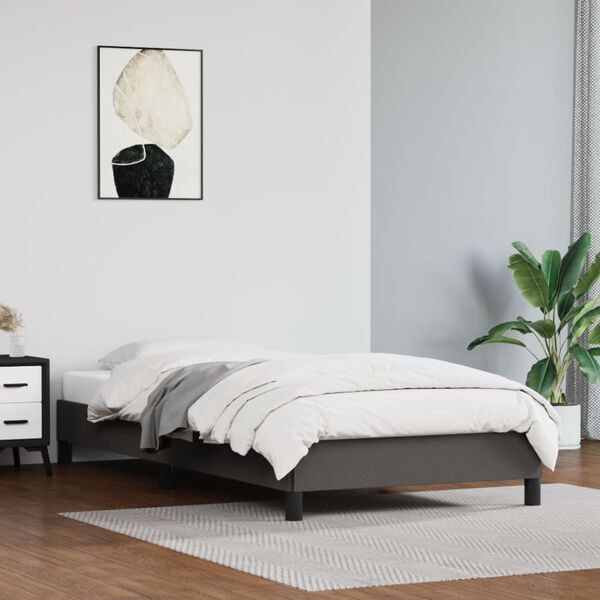 vidaXL Cadre de lit sans matelas gris 90x200 cm similicuir