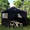 vidaXL Tente de r&eacute;ception pliable escamotable 4 parois lat&eacute;rales noir
