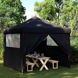 vidaXL Tente de r&eacute;ception pliable escamotable 4 parois lat&eacute;rales noir