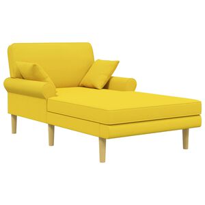 vidaXL M&eacute;ridienne Jaune clair Tissu