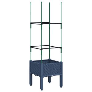 vidaXL Jardini&egrave;re avec treillis bleu gris 40x40x142,5 cm PP