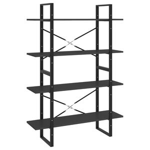 vidaXL Biblioth&egrave;que &agrave; 4 niveaux gris 100x30x140 cm bois d'ing&eacute;nierie