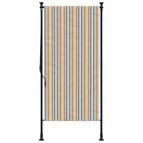 vidaXL Store roulant d'ext&eacute;rieur jaune et blanc 120x270 cm tissu acier