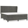 vidaXL Sommier &agrave; lattes de lit et matelas Gris fonc&eacute; 180x200cm Velours