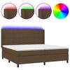 vidaXL Sommier &agrave; lattes de lit matelas et LED Marron fonc&eacute; 200x200 cm