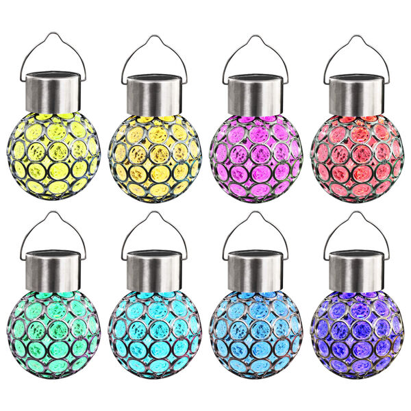 vidaXL Lampe solaire suspendue 8 pcs lumières LED RGB