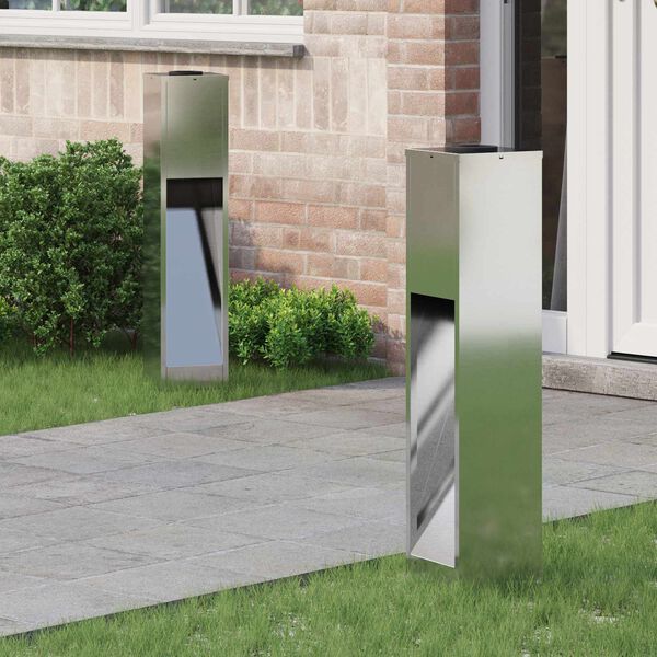 vidaXL Lumi&egrave;re de Chemin LED Solaire 2 pcs Galvanis&eacute; Galvanis&eacute;