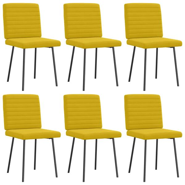 vidaXL Chaises &agrave; manger lot de 6 jaune velours