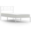 vidaXL Cadre de lit m&eacute;tal sans matelas et t&ecirc;te de lit blanc 100x200 cm