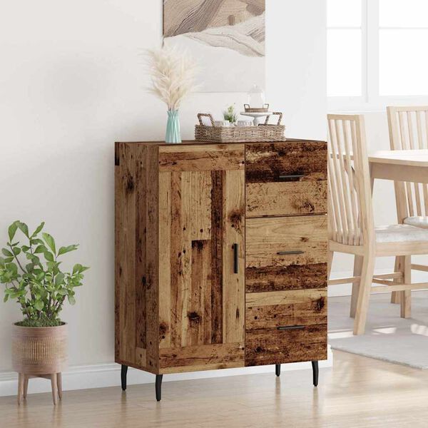 vidaXL Buffet Bois Ancien 69,5 x 34 x 90 cm Bois d'ing&eacute;nierie et fer
