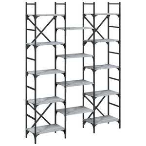 vidaXL Biblioth&egrave;que sonoma gris 127,5x28,5x172,5 cm bois d'ing&eacute;nierie