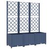 vidaXL Jardini&egrave;re avec treillis bleu gris 120x40x136 cm PP