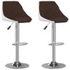 vidaXL Tabourets de bar lot de 2 marron et blanc similicuir
