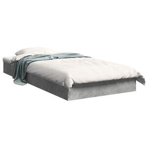 vidaXL Cadre de lit au sol Gris b&eacute;ton 80 x 200 cm Bois d'ing&eacute;nierie