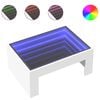 vidaXL Table basse avec LED infini blanc 70x50x30 cm