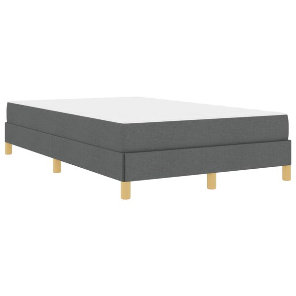 vidaXL Lit &agrave; ressorts avec matelas Gris fonc&eacute; 120 x 200 cm tissu