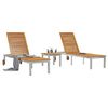 vidaXL Transat 2-personne 3 pcs Marron Bois d'Acacia Massif