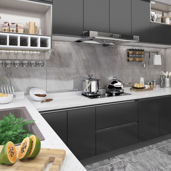 vidaXL Films autoadh&eacute;sifs pour meubles 2 pcs Noir 500x90 cm PVC