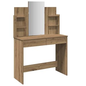 vidaXL Coiffeuse avec miroir ch&ecirc;ne artisanal 96x39x142 cm