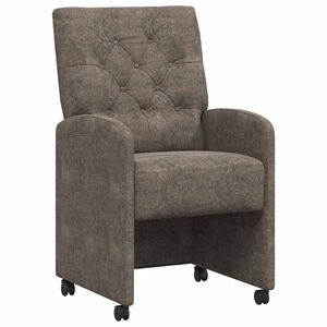 vidaXL Chaises de Salle à Manger avec Roues 2 pcs Gris foncé