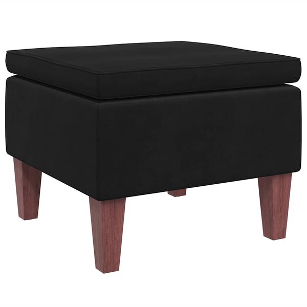 vidaXL Tabouret avec pieds en bois Noir Velours