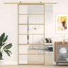vidaXL Porte coulissante dor&eacute; 90x205 cm verre ESG clair et aluminium