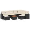 vidaXL Salon de jardin 10 pcs avec coussins noir r&eacute;sine tress&eacute;e