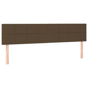 vidaXL T&ecirc;tes de lit Marron fonc&eacute; 200 x 5 x 78/88 cm Tissu